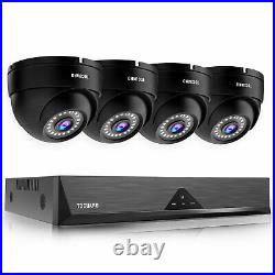 4pcs CCTV Outdoor Dome System 5MP Lite H. 265+DVR NightVision Camera Security Kit
