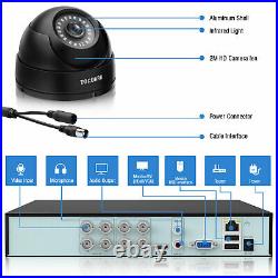 4pcs CCTV Outdoor Dome System 5MP Lite H. 265+DVR NightVision Camera Security Kit