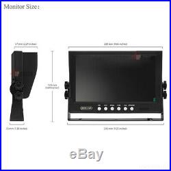 4x Waterproof CCD Reversing Camera 4PIN 9 LCD Monitor Truck Bus Rear View Kit