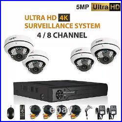 5MP 4CH 8CH CCTV SYSTEM 4K UHD DVR HD Dome OUTDOOR CAMERA HOME SECURITY KIT