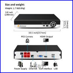 5MP 4CH NVR POE IP CCTV Security Camera System Kit Outdoor Audio IR Night Vision