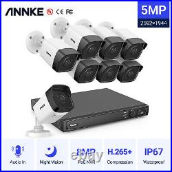 5MP ANNKE CCTV System POE IP Camera 8CH 4K NVR Color Night Vision Security Kit