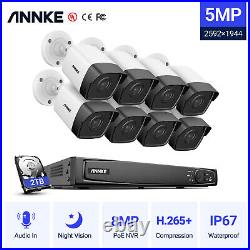 5MP ANNKE POE CCTV Camera System 8MP 8CH NVR Night Vision Outdoor Security Kit