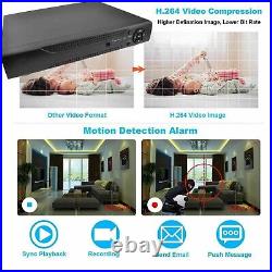 5MP CCTV SYSTEM + 2TB HDD 4CH DVR KIT x4 5MP GREY SECURITY CAMERAS NIGHT VISION