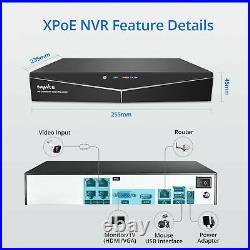5MP HD SANNCE POE CCTV IP Camera Home Security System 4CH XPOE NVR Night Vision