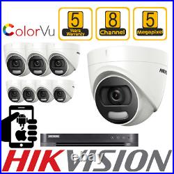 5MP Hikvision ColorVu 8CH DVR CCTV Kit DS-2CE72HFT-F-IDS-7208HUHI-K1/4S(B)