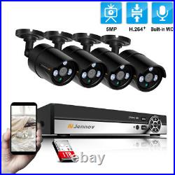 5MP POE CCTV System Kit 4CH NVR HD Home Security IP Camera Audio Surveillance 1T