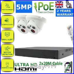 5MP UHD CCTV POE System 4CH 8CH NVR 40M Night vision Camera Home Security Kit
