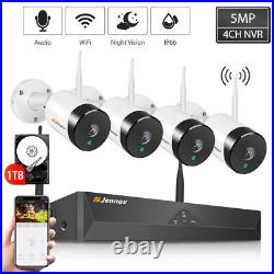 5MP Wireless CCTV Security Camera System Outdoor Home Wifi Surveillance 1TB Kit