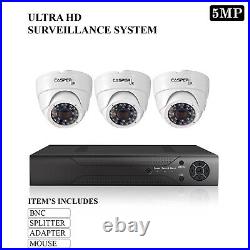 5mp 4channel Cctv System Hdmi Dvr Dome Night Vision Outdoor 5mp Cameras Full Kit