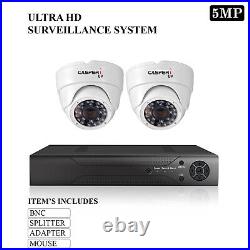 5mp 4channel Cctv System Hdmi Dvr Dome Night Vision Outdoor 5mp Cameras Full Kit