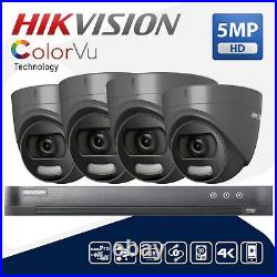 5mp Kit Hikvision Ds-2ce72hft-f28 Colorvu Night Color 4-channel 4x Camera Wdr Uk