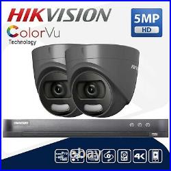 5mp Kit Hikvision Ds-2ce72hft-f28 Colorvu Night Color 4-channel 4x Camera Wdr Uk