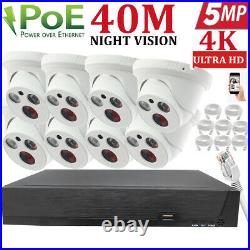 5mp Security System Poe 8ch 4ch 4k Uhd Cctv Nvr Ip 40m Night Vision Camera Kit