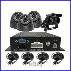 720P 4CH 2256G SD Car Vehicle DVR MDVR Video Recorder Kit CCTV Rear View Camera