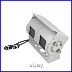 7Mirror Monitor White Color Dual Head 24 IR Rear View Camera Kit 12-24v Trailer