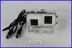 7Mirror Monitor White Twin CCD Rear view Reversing Backup Camera Kit Fit RV Bus