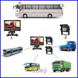 7 Bus Trailer Truck Monitor Dual Rear View HD Night Vision Reverse Camera Kit