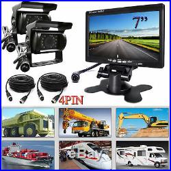 7 HD Car Monitor Dual Reverse Camera Kit for Caravan Truck Bus Rear View System