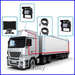 7 IPS Monitor Bus Caravan Truck Dual Rear View Night Vision Backup Camera Kit