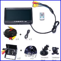 7 LCD HD Monitor DVR Car SUV Front/Rear/Left/Right View Camera Night Vision Kit