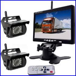 7 Monitor 2x Wireless Rear View Reverse Camera Kit for Lorry Truck Van Bus RVs