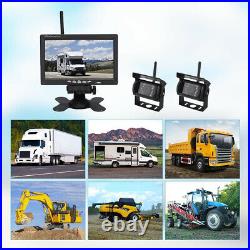 7 Monitor 2x Wireless Rear View Reverse Camera Kit for Lorry Truck Van Bus RVs