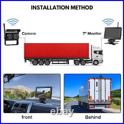 7 Monitor 2x Wireless Rear View Reverse Camera Kit for Lorry Truck Van Bus RVs