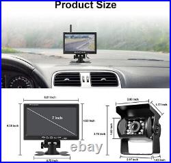 7 Monitor 2x Wireless Rear View Reverse Camera Kit for Lorry Truck Van Bus RVs