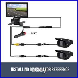7 Monitor Split 2 Screen Reversing 2 Camera IR CCD 4PIN Kit For Truck Caravan