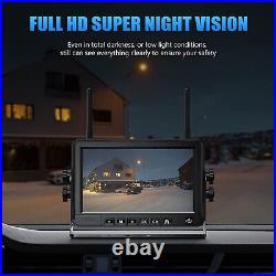 7 Monitor Wireless Solar Magnetic Reverse Rear View 1080P Backup Camera Kit RV