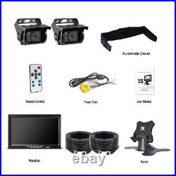 7 Quad Monitor Split Screen Reversing 2 Camera IR CCD 4PIN Kit RV Truck 24V/12V