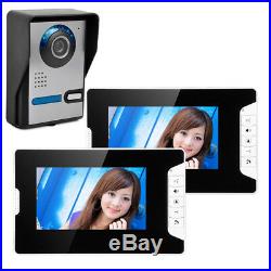 7 TFT/LCD Video Door Phone Doorbell Intercom Kit Night Vision Camera +2 Monitor