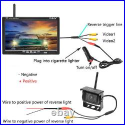 7 Wireless Backup Rear View Camera Night Vision System Monitor Kit For RV Truck