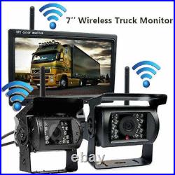 7 Wireless Monitor Rear View +Reversing Camera Night Vision Kit Bus Truck RV