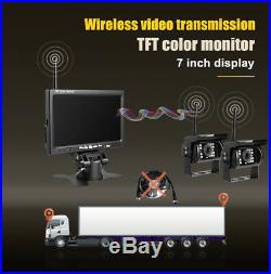 7 Wireless Rear View Kit HD Monitor + Truck Caravan Van RVs Dual Reverse Camera