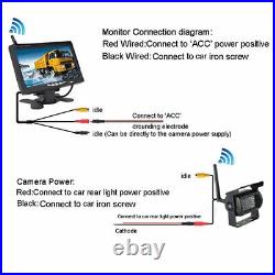 7 Wireless Rear View Monitor Caravan Bus Truck Night Vision Backup Camera Kit