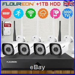 8CH 1080P NVR 2MP Wireless WIFI CCTV IP Camera Home Security System Kit +1TB HDD