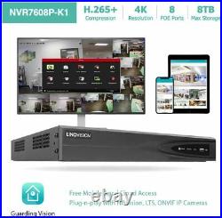 8CH 4K NVR PoE IP Security Camera System Kit with 2TB HDD and 4 Turret Cameras