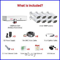8CH AHD DVR CCTV IP Camera Home Security Camera System Outdoor Kit Night Vision