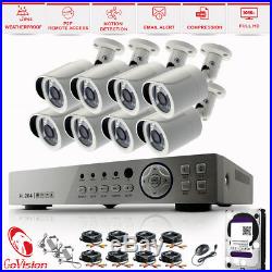 8CH Full HD CCTV 1080P 2.4MP Night Vision DVR Home Security System Outdoor Kit