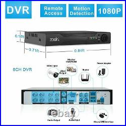8CH HDMI DVR 1080P Night Vision Outdoor CCTV Security Camera System IR Night Kit