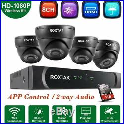 8CH NVR 4X 3000TVL Night Vision IP 4MP Dome Camera H. 265 CCTV SYSTEM 1TB HDD