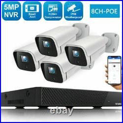 8CH POE NVR CCTV IP Camera Home Security Cam System Kit Outdoor Night Vision DE