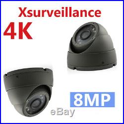 8MP 4K 3840P 1080P CCTV HD IP66 NightVision Outdoor DVR Home Security System Kit