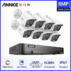 8MP ANNKE Full Color CCTV Camera System 16CH 4K Video DVR Outdoor Security Kit