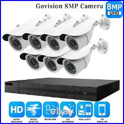 8MP CCTV Camera System 4K 8CH DVR UHD Night Vision In/Outdoor Home & Office Kit