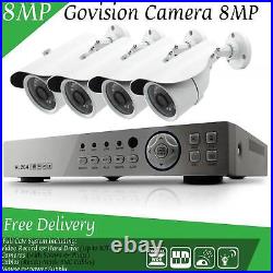 8MP CCTV Camera System 4K DVR UHD Night Vision In/Outdoor Home & Office Kit UK