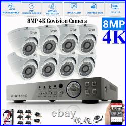 8MP CCTV System 4CH 8CH 4K Ultra HD DVR Dome Camera Home Night Vision Kit System