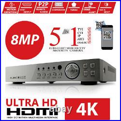 8MP CCTV System 4CH 8CH 4K Ultra HD DVR Dome Camera Home Security Kit Night UK